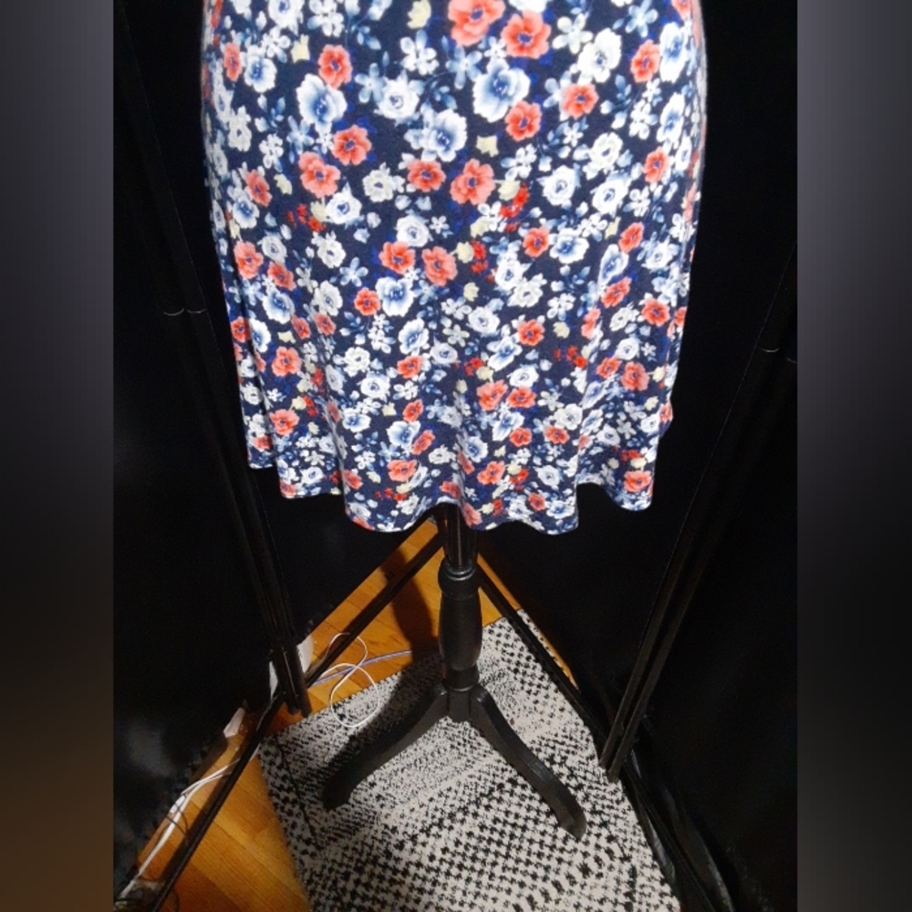MI Ami Women's Dress Blue Floral Short Fit Flare Size XS Summer Spring - Picture 3 of 8
